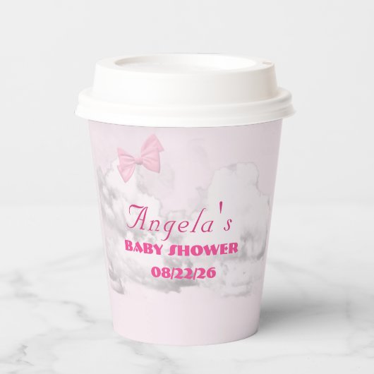 Pink Bows Baby Shower Personalized  Pappbecher (Vorderseite)
