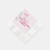 Pink Bows Baby Shower Personalized Serviette (Ecke)