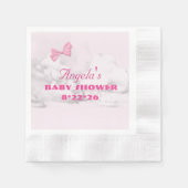 Pink Bows Baby Shower Personalized  Serviette (Vorderseite)