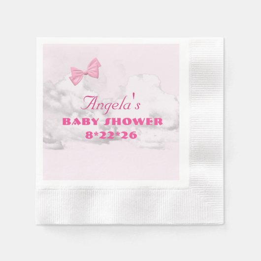 Pink Bows Baby Shower Personalized Serviette (Vorderseite)
