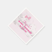 Pink Bows Baby Shower Personalized Serviette (Ecke)