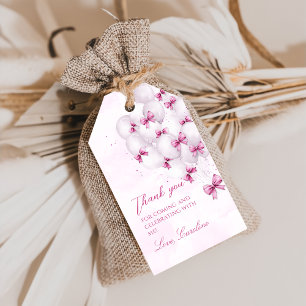 Pink Bows Balloons Geburtstagsgeschenke Tags Geschenkanhänger