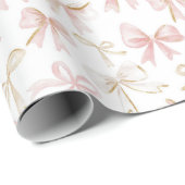 Pink Bows Birthday Geschenkpapier (Rolleneckpunkt)