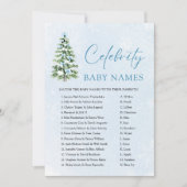 Pink Bows Christmas Tree Celebrity Baby Name Game Einladung (Vorderseite)
