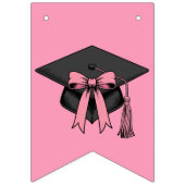 Pink Bows Class Of 2026 Graduation Party Wimpelkette (Erste Fahne)