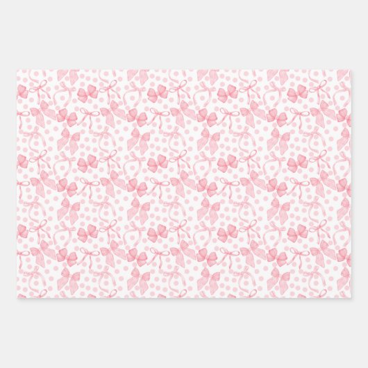 Pink Bows & Dots Geschenkpapier Set (Vorderseite 2)