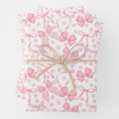 Pink Bows & Dots Geschenkpapier Set (Beispiel)