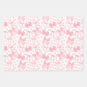 Pink Bows & Dots Geschenkpapier Set (Vorderseite)