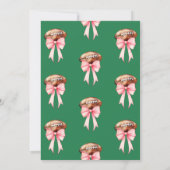 Pink Bows First Year Down Football 1st Birthday Einladung (Rückseite)