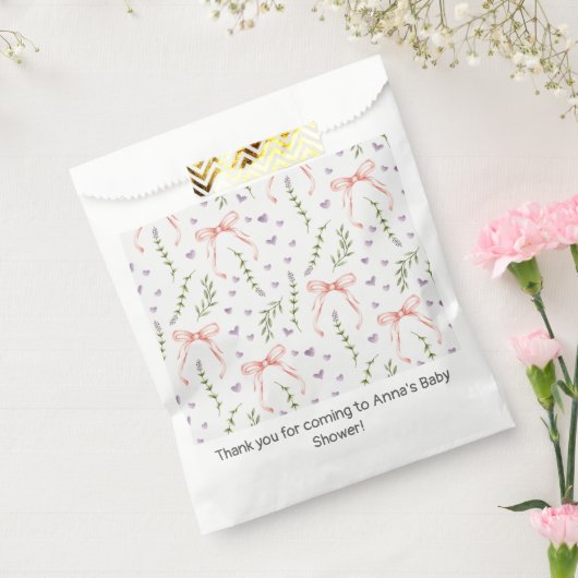 Pink Bows Floral Geburtstagsdusche Party Geschenktütchen (Versiegelt)