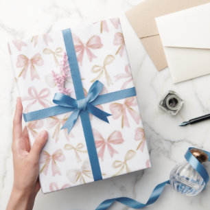 Pink Bows Geburtstag Geschenkpapier