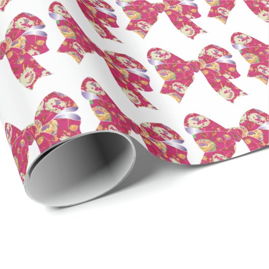 Pink Bows. Geschenkpapier (Rolleneckpunkt)