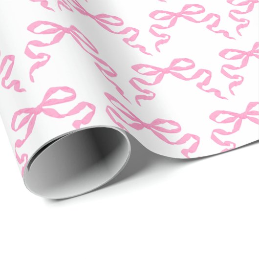 Pink Bows Geschenkpapier (Rolleneckpunkt)