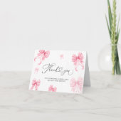 Pink Bows Girl Baby Dusche Danke Karte (Vorderseite)