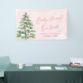 Pink Bows Girl Baby It's Cold Outside Baby Shower Banner (Messeveranstaltung)