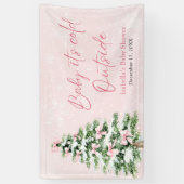 Pink Bows Girl Baby It's Cold Outside Baby Shower Banner (Vertikal)