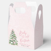 Pink Bows Girl Baby It's Cold Outside Baby Shower Geschenkschachtel (Geöffnet)