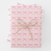 Pink Bows Girl Coquette Muster Packpapier Geschenkpapier Set (Beispiel)