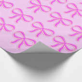 Pink Bows Glossage Wrapping Paper Geschenkpapier (Ecke)