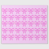 Pink Bows Glossage Wrapping Paper Geschenkpapier (Flach)