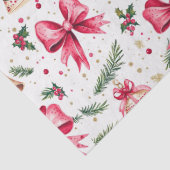 Pink Bows Gold Bells Weihnachten Seidenpapier (Detail)