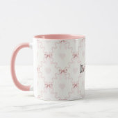 Pink Bows Hearts Sweet Love Tasse (Links)