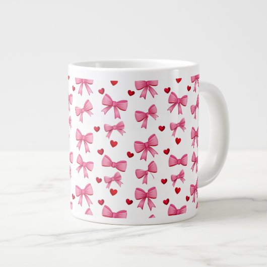 Pink Bows Jumbo-Tasse (Vorderseite Rechts)
