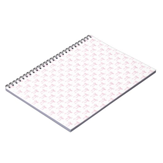 Pink Bows Muster Notebook Notizblock (Linke Seite)