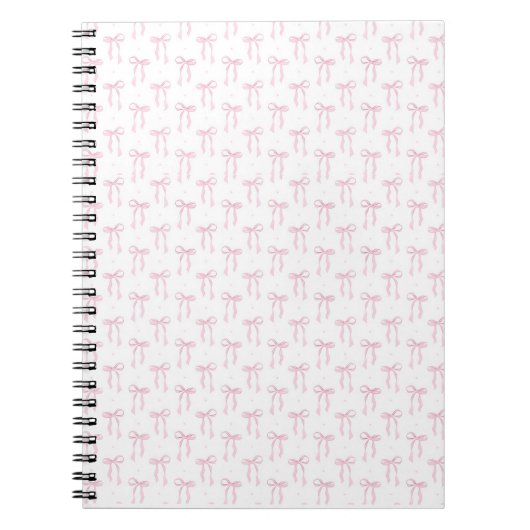 Pink Bows Muster Notebook Notizblock (Vorderseite)