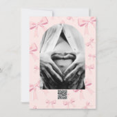 Pink Bows Niedlich Coquette Hütte Chic Baby Dusche Einladung (Rückseite)