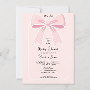 Pink Bows Niedlich Coquette Hütte Chic Baby Dusche Einladung