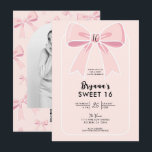 Pink Bows Niedlich Coquette Hütte Chic Sweet 16 Einladung<br><div class="desc">Passen Sie dies für jedes Ereignis an.</div>
