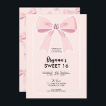 Pink Bows Niedlich Coquette Hütte Chic Sweet 16 Einladung<br><div class="desc">Passen Sie dies für jedes Ereignis an.</div>