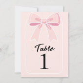 Pink Bows Niedlich Coquette Hütte Chic Tischnummer (Rückseite)