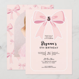 Pink Bows Niedlich Coquette Hütte Geburtstagsparty Einladung