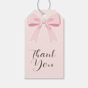 Pink Bows Niedlich Coquette Hütte Geburtstagsparty Geschenkanhänger