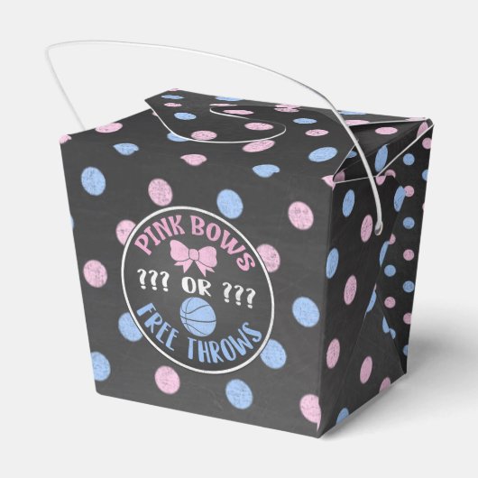 Pink Bows oder Free Throws Geschlecht offenbart Ge Geschenkschachtel (Rückseite)