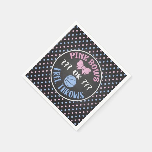 Pink Bows oder Free Throws Party Servietten. Serviette (Ecke)