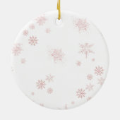 Pink Bows Pine Tree Christmas Bunny Winter Keramik Ornament (Hinten)