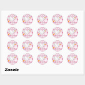 Pink Bows Pink Stork Baby Shower Stickers (Blatt)