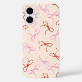 Pink Bows - Preppy Red and Pink Coquette Ästhetik iPhone 16 Hülle