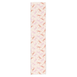 Pink Bows - Preppy Red and Pink Coquette Ästhetik Kurzer Tischläufer