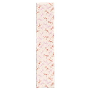 Pink Bows - Preppy Red and Pink Coquette Ästhetik Kurzer Tischläufer