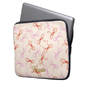 Pink Bows - Preppy Red and Pink Coquette Ästhetik Laptopschutzhülle (Vorderseite Links)
