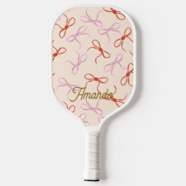 Pink Bows - Preppy Red and Pink Coquette Ästhetik Pickleball Schläger