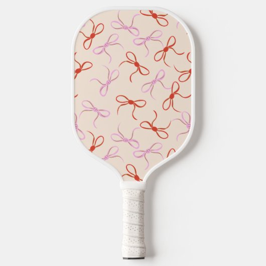 Pink Bows - Preppy Red and Pink Coquette Ästhetik Pickleball Schläger (Vorderseite)