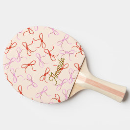 Pink Bows - Preppy Red and Pink Coquette Ästhetik Tischtennis Schläger