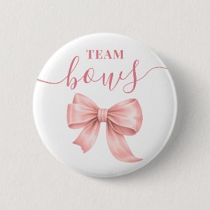 Pink Bows Team Girl Geschlechter-enthüllung Abstim Button