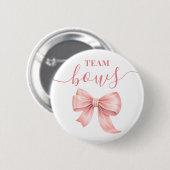 Pink Bows Team Girl Geschlechter-enthüllung Abstim Button (Vorne & Hinten)