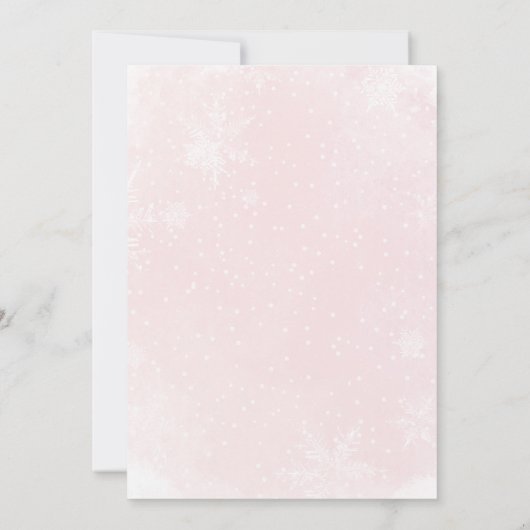 Pink Bows Weihnachten über oder unter Baby Dusche Einladung (Rückseite)